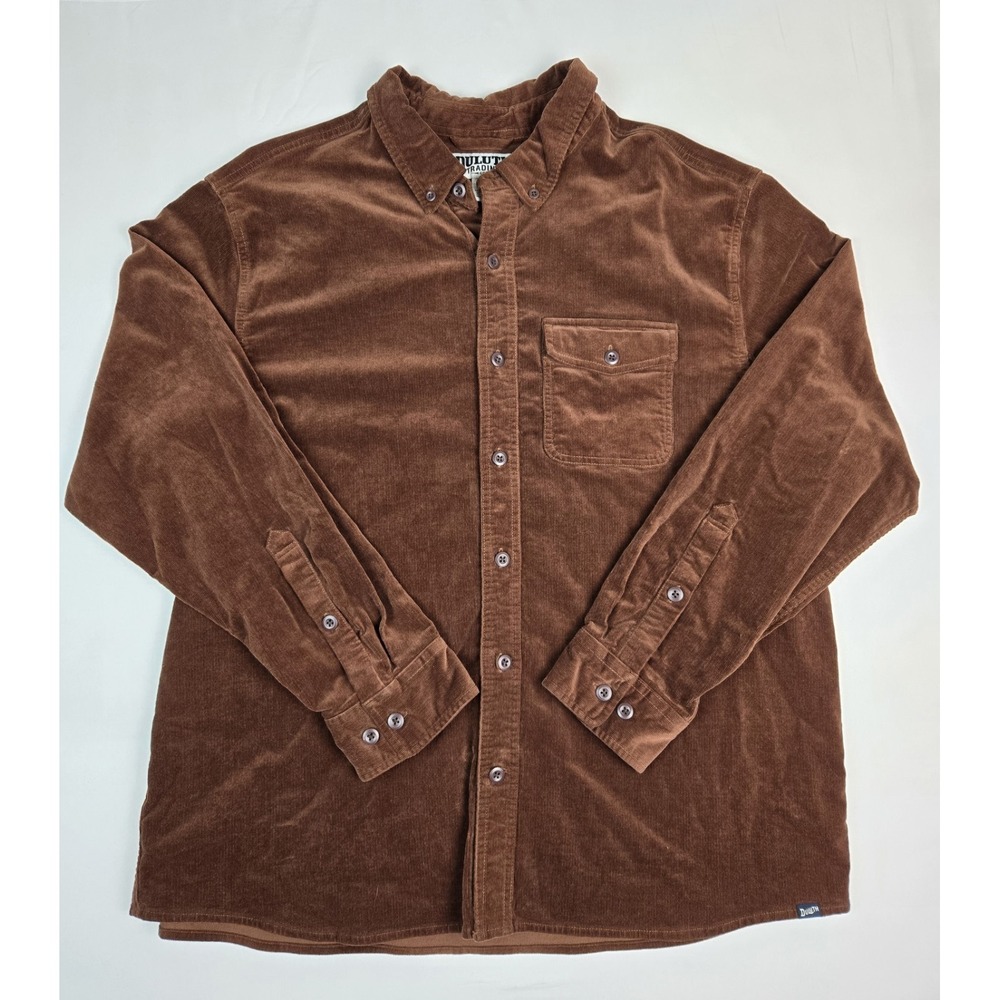 Duluth Trading Compants long sleeve button up shirt sz XL corduroy untucked
